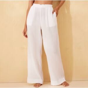 Shade & Shore Women's Gauze Pull-On Cover Up Pants White size XS